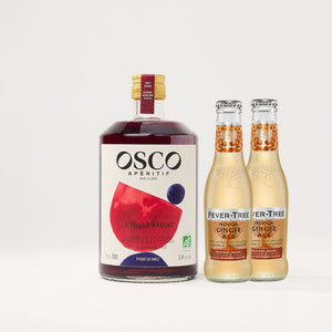 Pack OSCO mule : OSCO Le Rouge Ardent bio & ginger ale - recette cocktail sans alcool fruité et épicé. Un OSCO mule revisité à la OSCO touch