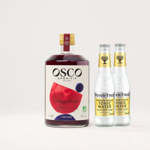 Pack OSCO tonic : OSCO Le Rouge Ardent bio & tonics - recette cocktail sans alcool fruité et épicé.